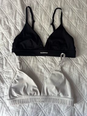 Lululemon Black & White License to Train Triangle Bra (size 6)